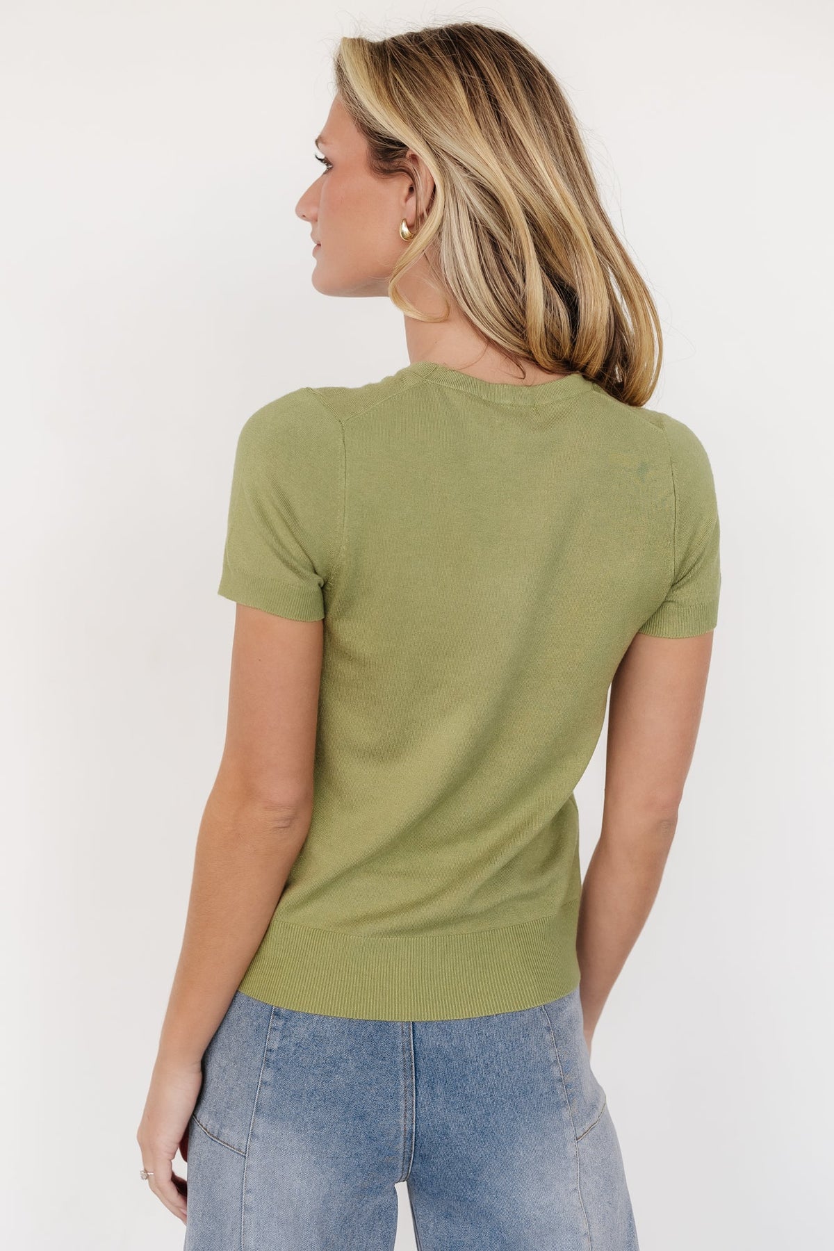Hannah Knit Top | Light Olive
