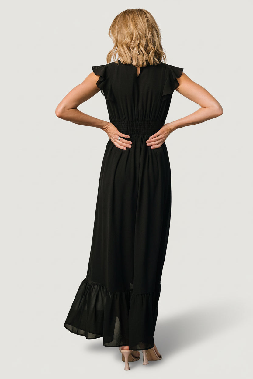 Kearny Ruffle Maxi Dress | Black