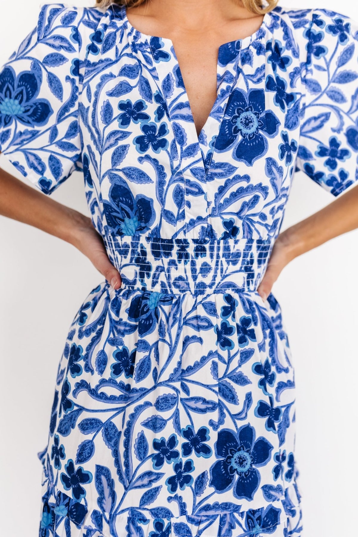 Kiana Poplin Maxi Dress | Blue Multi