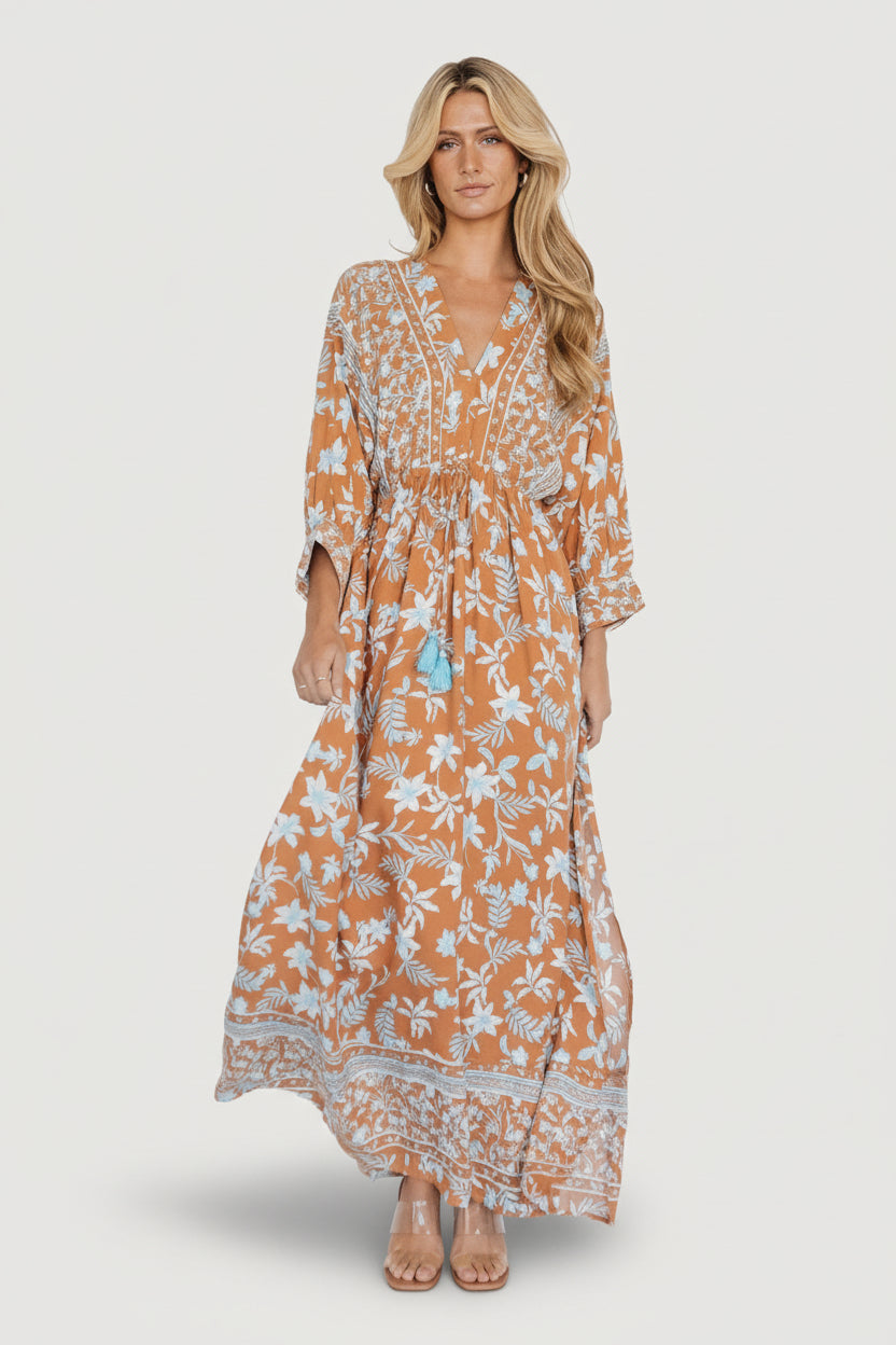 Laken Maxi Dress | Camel Multi