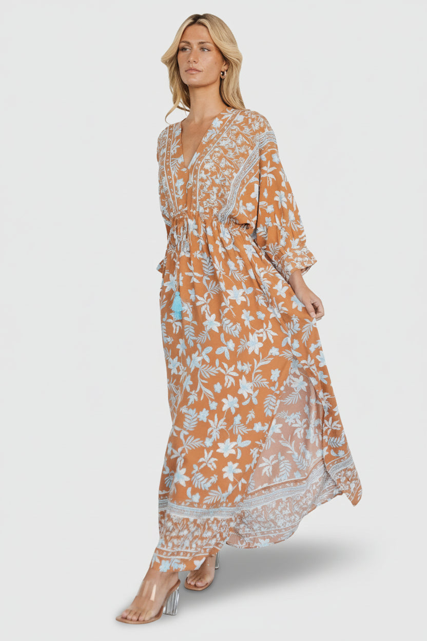 Laken Maxi Dress | Camel Multi