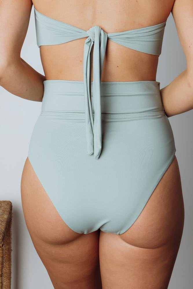 Milos High Waist Bikini Bottom | Sage