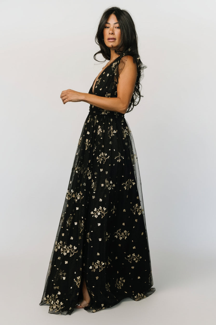 Side view highlighting the left-side leg slit and skirt movement, showing how the slit balances coverage with ease of walking.