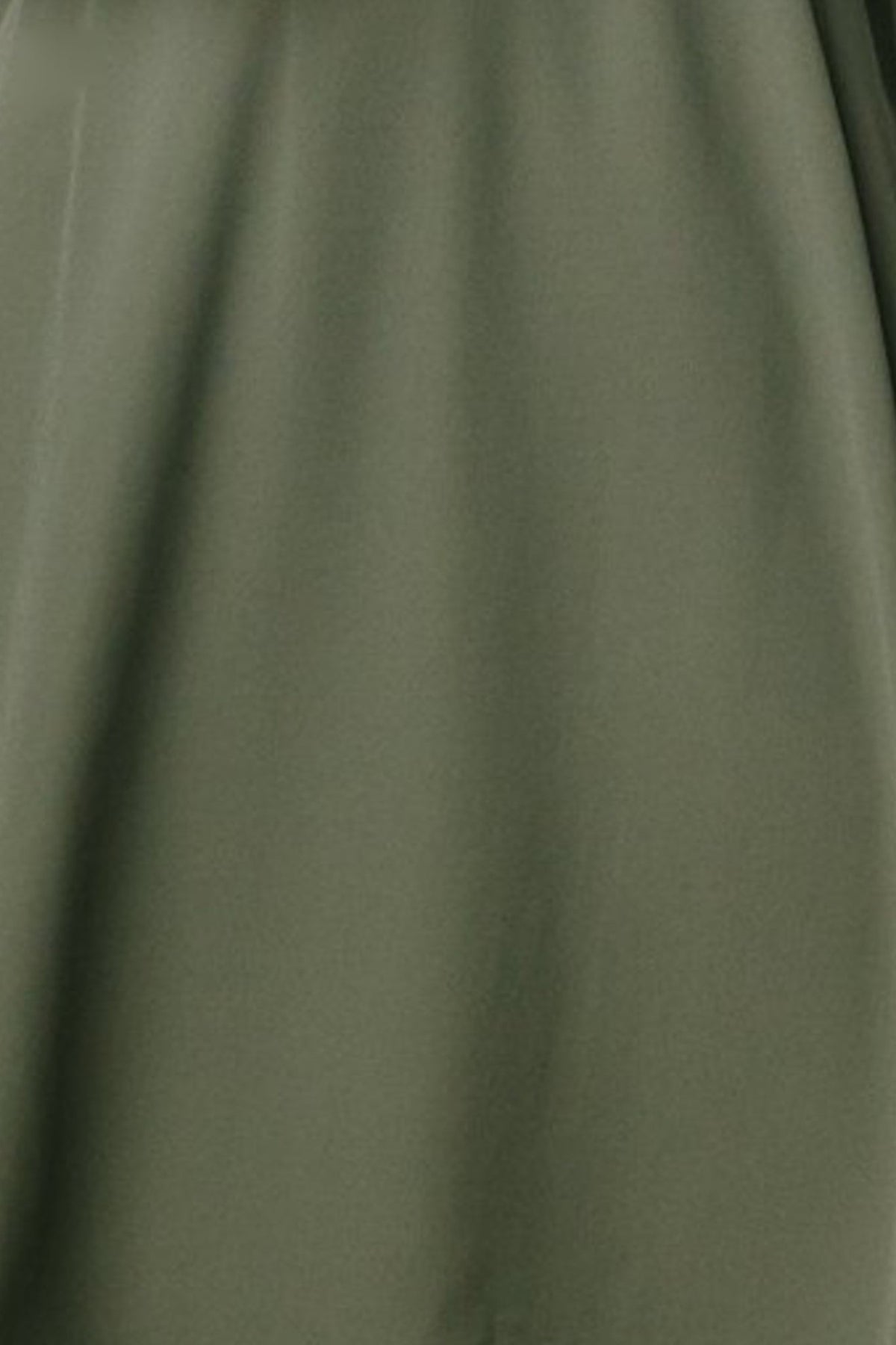 Close-up of a dark sage chiffon fabric swatch for the Elise dress, showing lightweight weave, texture, and true color for accurate matching decisions.